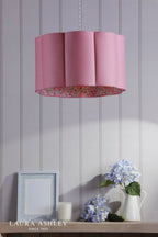 Laura Ashley Loveston Pink Cotton Scalloped Shade 38cm