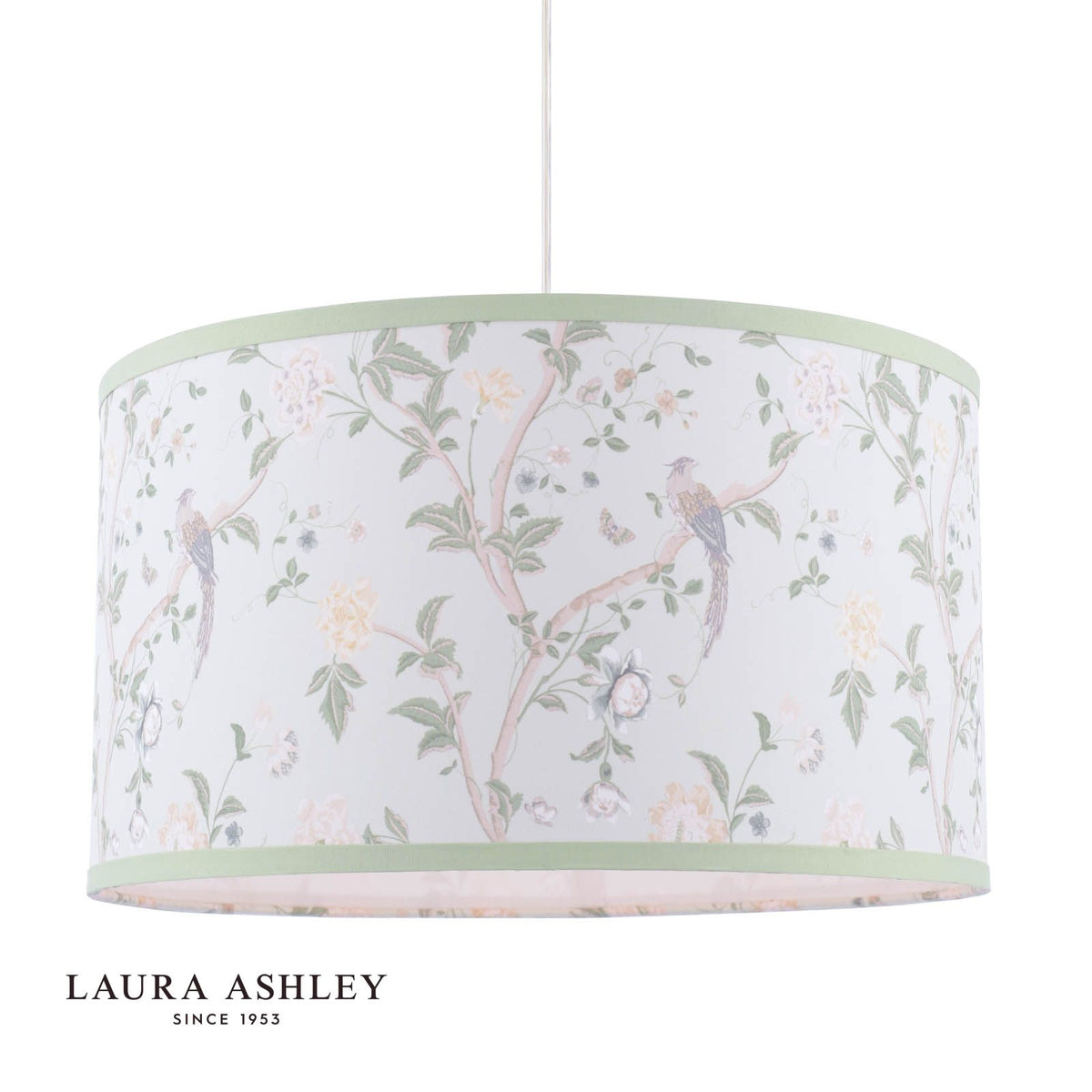 Laura Ashley Summer Palace Eau De Nil Green Cotton Drum Shade 38cm