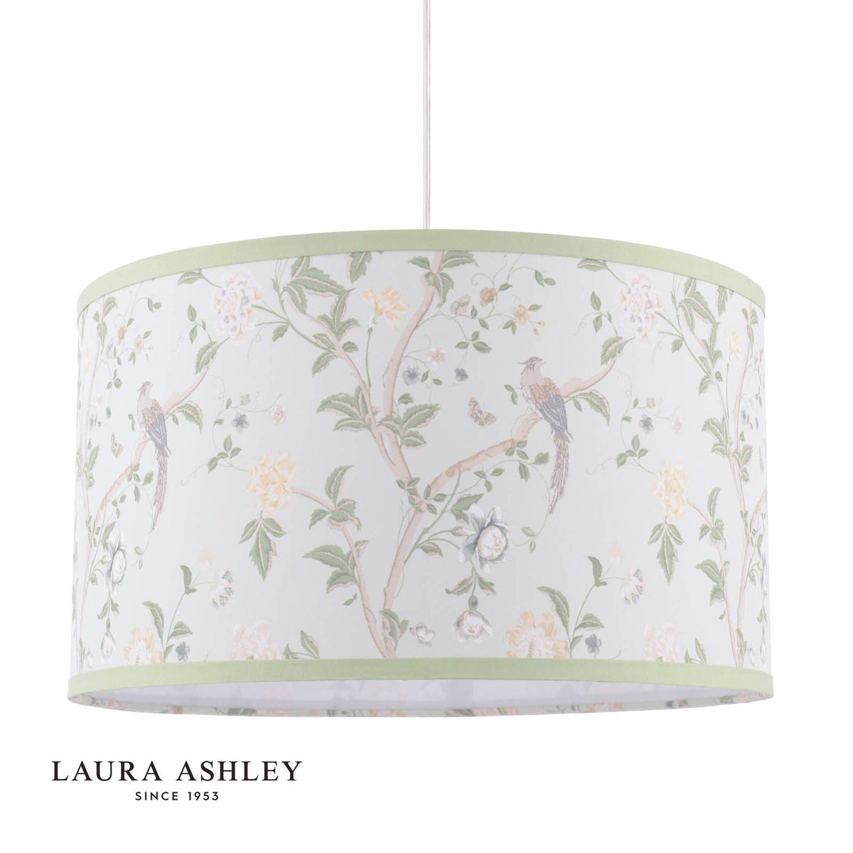 Laura Ashley Summer Palace Eau De Nil Green Cotton Drum Shade 38cm