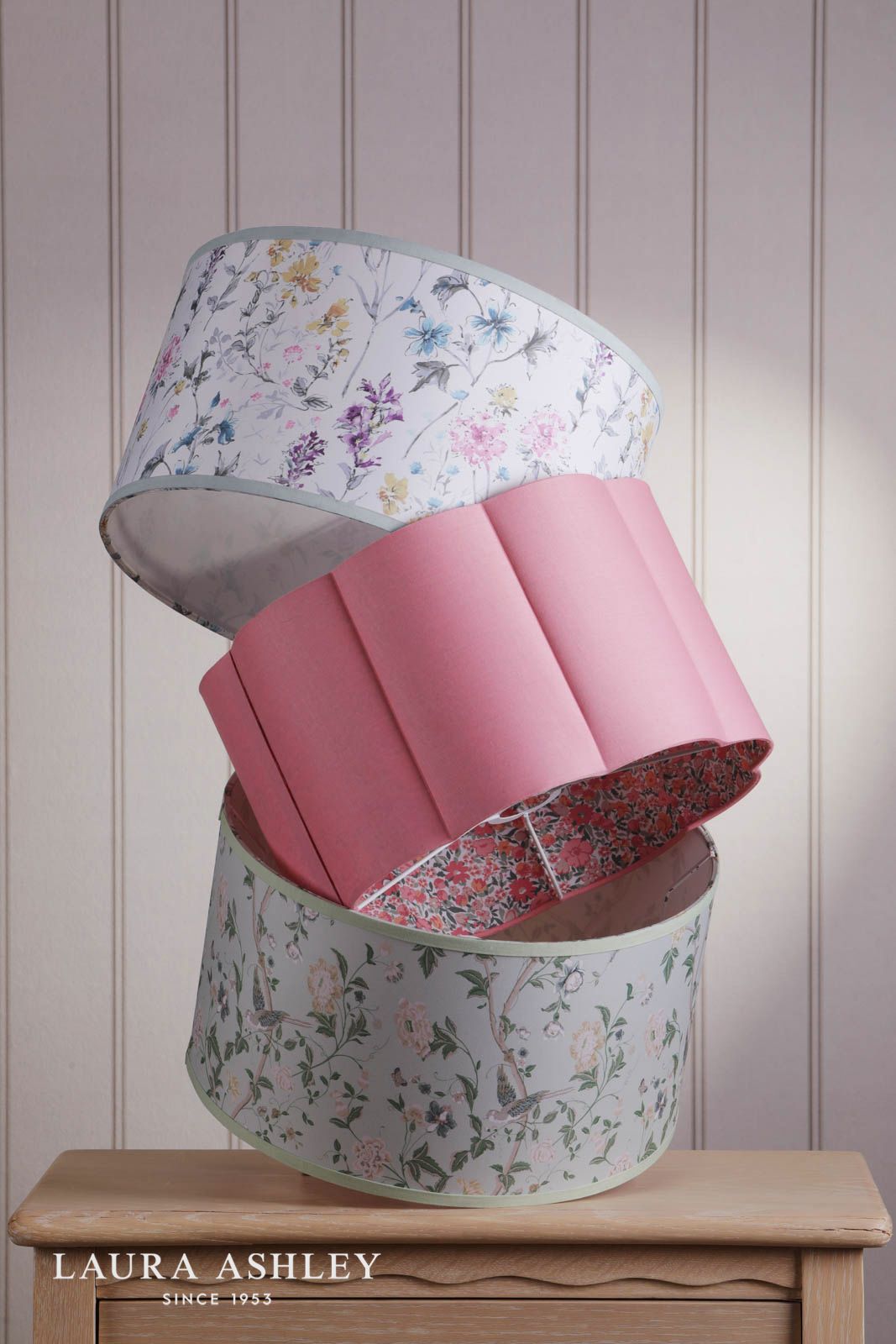 Laura Ashley Summer Palace Eau De Nil Green Cotton Drum Shade 38cm