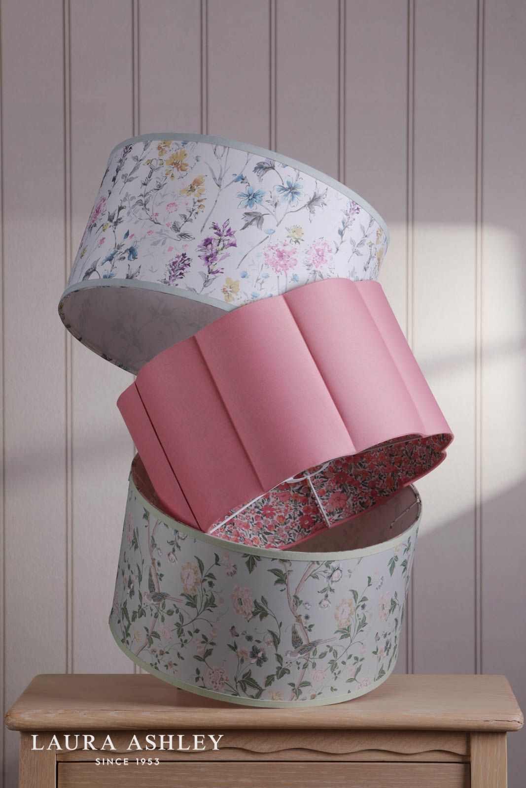 Laura Ashley Summer Palace Eau De Nil Green Cotton Drum Shade 38cm