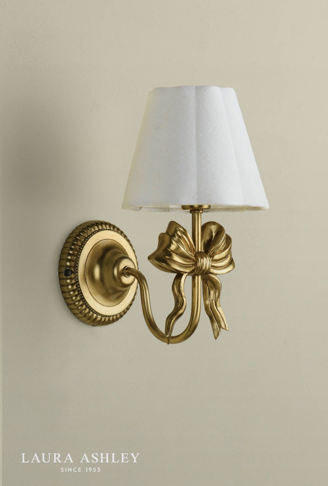 Laura Ashley Larkfield Wall Light Antique Gold With Shade
