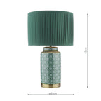 Laura Ashley Knipton Table Lamp Green Ceramic and Antique Brass With Shade