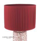 Laura Ashley Knipton Table Lamp Red Ceramic and Antique Brass With Shade