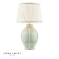 Laura Ashley Stannard Table Lamp Green Ceramic and Polished Chrome With Shade