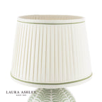 Laura Ashley Stannard Table Lamp Green Ceramic and Polished Chrome With Shade