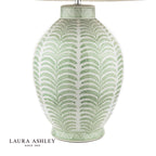 Laura Ashley Stannard Table Lamp Green Ceramic and Polished Chrome With Shade