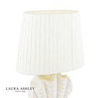 Laura Ashley Shell Table Lamp White Ceramic and Satin Chrome With Shade