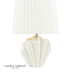 Laura Ashley Shell Table Lamp White Ceramic and Satin Chrome With Shade