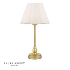 Laura Ashley Erin Rechargeable Table Lamp Matt Antique Brass With Shade LED