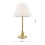 Laura Ashley Erin Rechargeable Table Lamp Matt Antique Brass With Shade LED