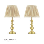 Laura Ashley Ezra Twin Pack Table Lamp Matt Antique Brass With Shade