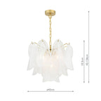 Laura Ashley Stannington 4 Light Pendant Matt Antique Brass and White Glass