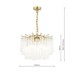 Laura Ashley Penlee 4 Light Pendant Matt Antique Brass and Ribbed Glass
