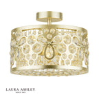 Laura Ashley Tilbrook 3 Light Flush Matt Champagne and Crystal