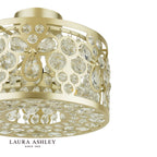 Laura Ashley Tilbrook 3 Light Flush Matt Champagne and Crystal