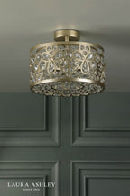 Laura Ashley Tilbrook 3 Light Flush Matt Champagne and Crystal
