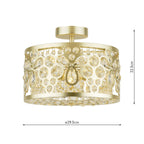 Laura Ashley Tilbrook 3 Light Flush Matt Champagne and Crystal