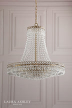 Laura Ashley Enid 5 Light Grande Chandelier Glass and Matt Antique Brass