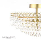 Laura Ashley Enid 5 Light Semi-Flush Faceted Glass and Matt Antique Brass