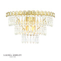 Laura Ashley Enid Wall Light Faceted Glass and Matt Antique Brass