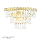 Laura Ashley Enid Wall Light Faceted Glass and Matt Antique Brass
