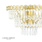 Laura Ashley Enid Wall Light Faceted Glass and Matt Antique Brass