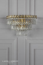 Laura Ashley Enid Wall Light Faceted Glass and Matt Antique Brass