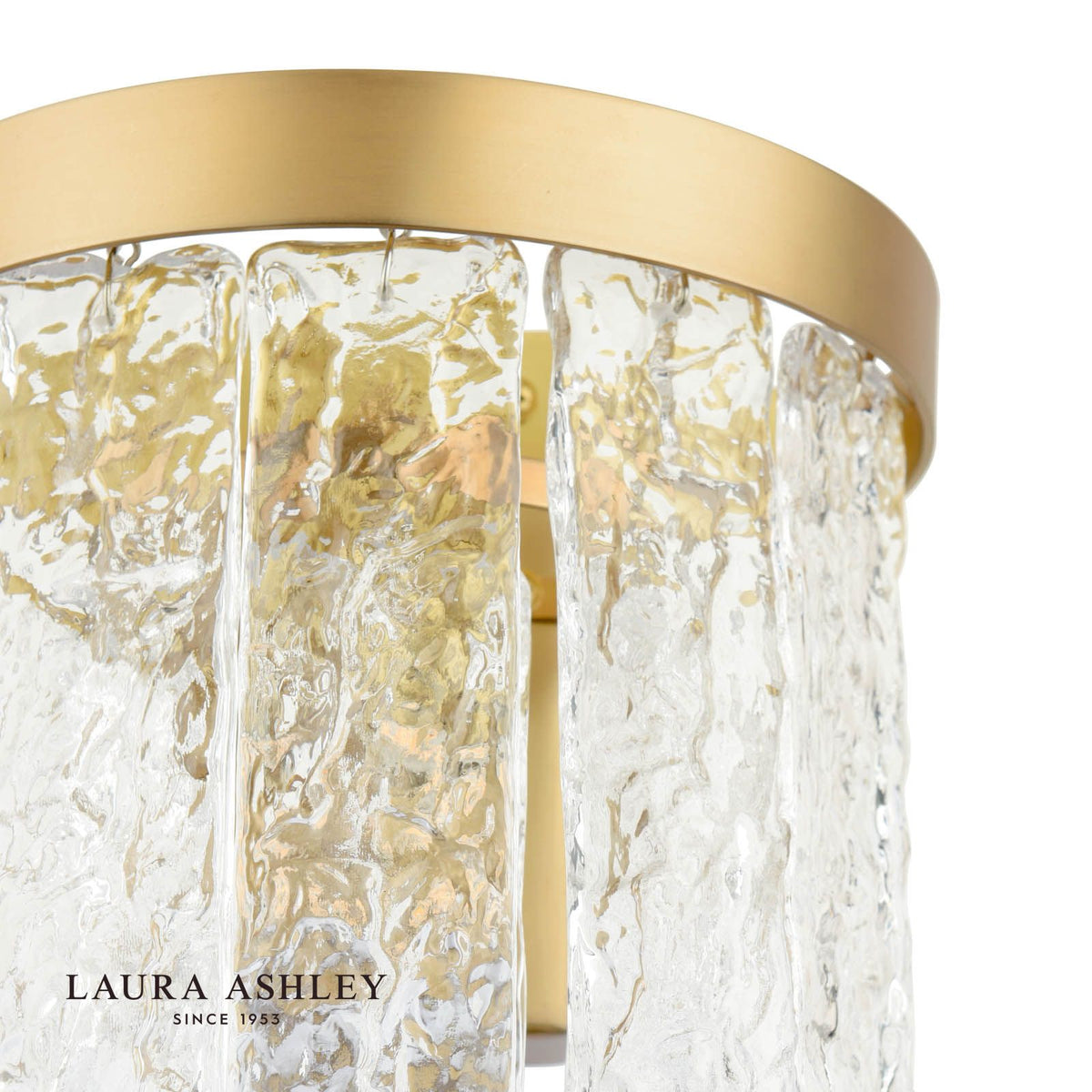 Laura Ashley Durnsford Wall Light Matt Antique Brass and Textured Glass