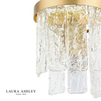 Laura Ashley Durnsford Wall Light Matt Antique Brass and Textured Glass
