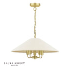 Laura Ashley Harland 5 Light Pendant Matt Antique Brass With Shade