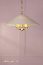 Laura Ashley Harland 5 Light Pendant Matt Antique Brass With Shade