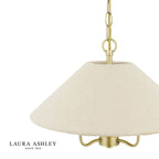 Laura Ashley Harland 3 Light Pendant Matt Antique Brass With Shade