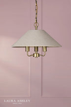 Laura Ashley Harland 3 Light Pendant Matt Antique Brass With Shade