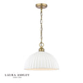 Laura Ashley Durford Large Pendant Matt Antique Brass and White