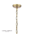Laura Ashley Durford Large Pendant Matt Antique Brass and White