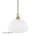 Laura Ashley Durford Large Pendant Matt Antique Brass and White