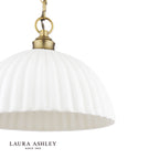 Laura Ashley Durford Large Pendant Matt Antique Brass and White