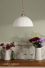 Laura Ashley Durford Large Pendant Matt Antique Brass and White