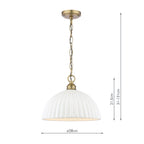 Laura Ashley Durford Large Pendant Matt Antique Brass and White