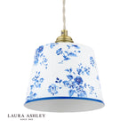 Laura Ashley China Rose Pendant Matt Blue and Matt Antique Brass