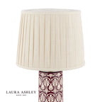 Laura Ashley Medlock Table Lamp Purple Ceramic and Antique Brass With Shade