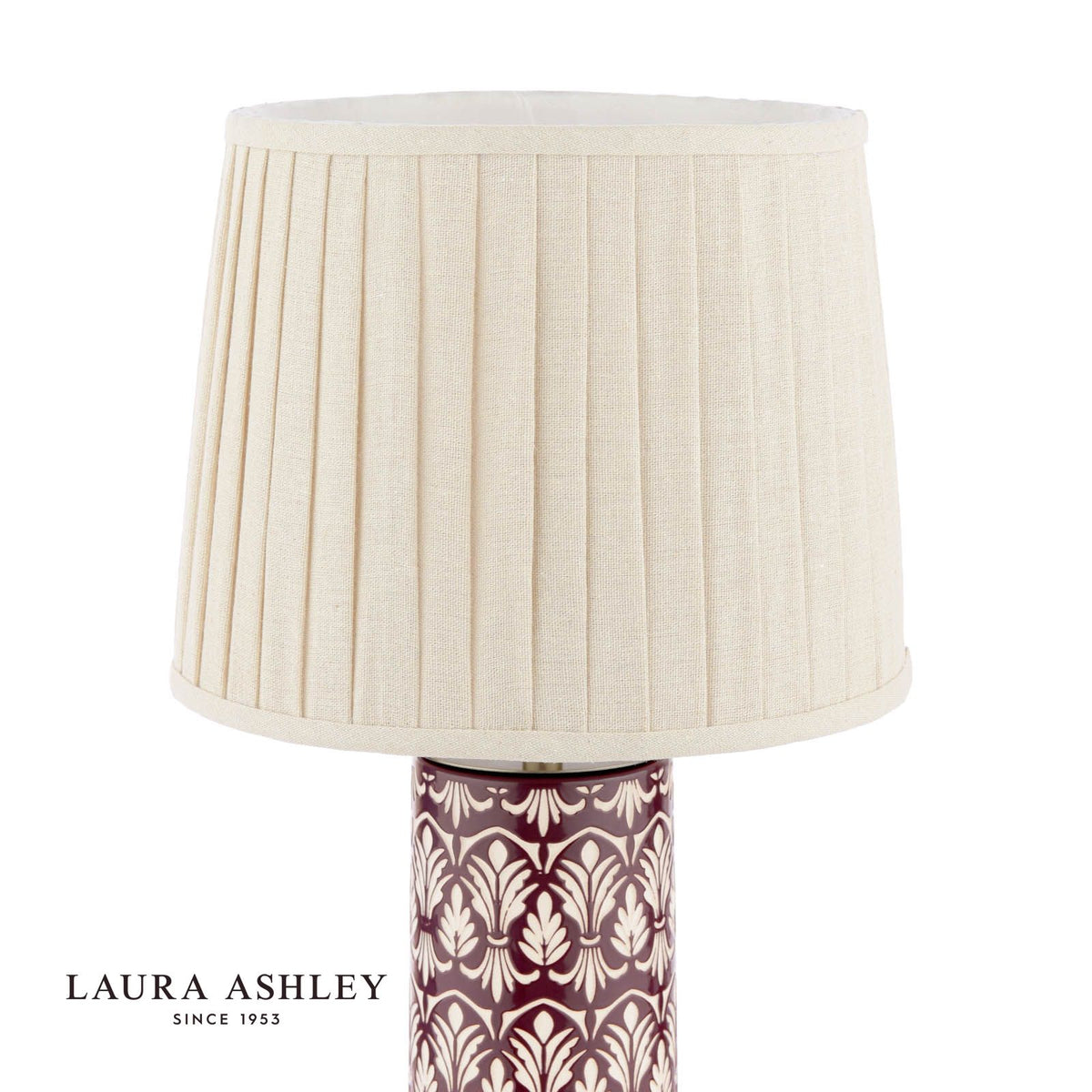 Laura Ashley Medlock Table Lamp Purple Ceramic and Antique Brass With Shade