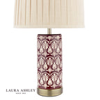 Laura Ashley Medlock Table Lamp Purple Ceramic and Antique Brass With Shade
