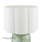 Laura Ashley Pashley Table Lamp Green Ceramic and Polished Chrome With Shade