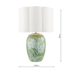 Laura Ashley Pashley Table Lamp Green Ceramic and Polished Chrome With Shade