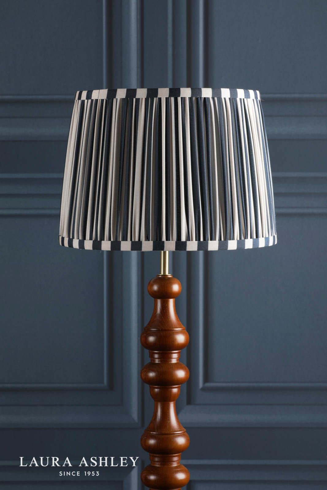 Laura Ashley Denwick Blue Cotton Tapered Drum Shade 30cm/12 inch