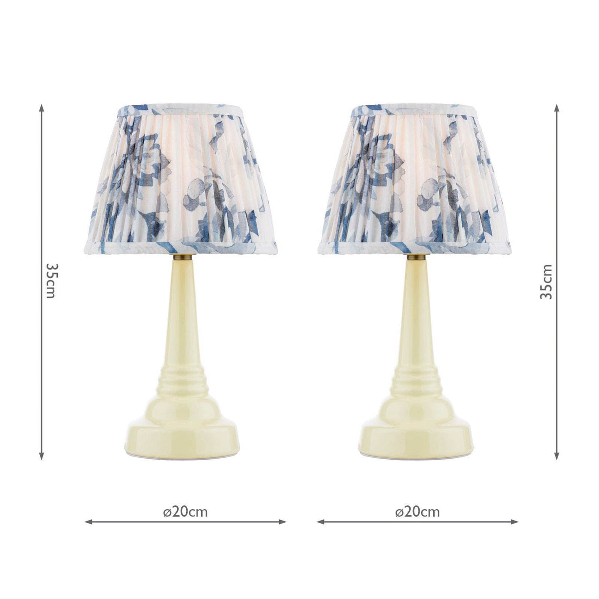 Laura Ashley Adwick Twin Pack Table Lamp Cream Ceramic With Shade