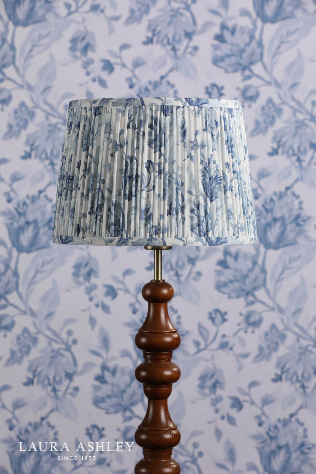 Laura Ashley Adwick Trail Blue Cotton Tapered Drum Shade 30cm/12 inch