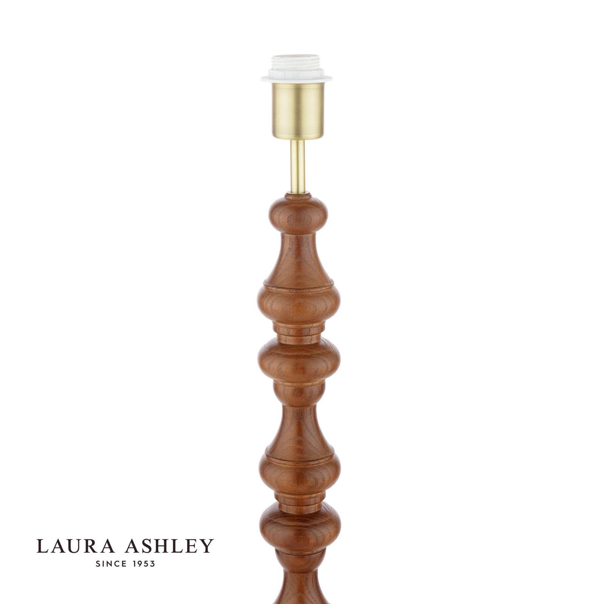 Laura Ashley Millbrook Floor Lamp Dark Wood and Industrial Brass Base Only